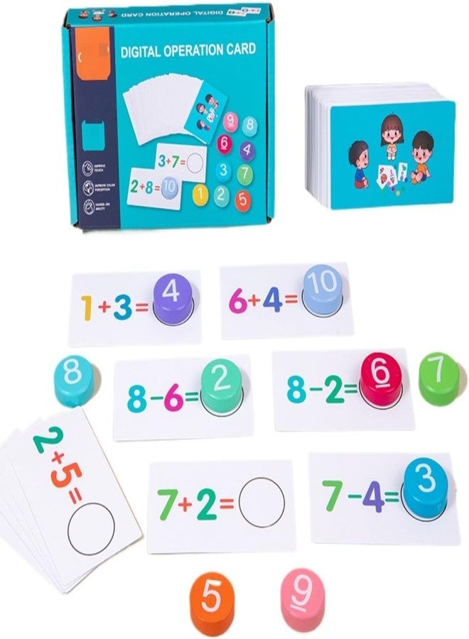 Hexwell ألعاب هيكسويل كيدز مونتيسوري الرياضية، ألعاب مطابقة بطاقات الحساب، الجمع والطرح، ألعاب تعليمية مبكرة للأطفال - Image 1